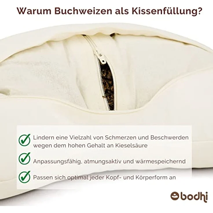 Bodhi | Yogi MOND Meditationskissen Lotus | Maharaja Collection | Yoga & Meditation | Yogakissen gemustertes Halbmond-Kissen mit Buchweizen-Füllung und abnehmbarem Bezug aus Baumwolle, Berry – Bild 5