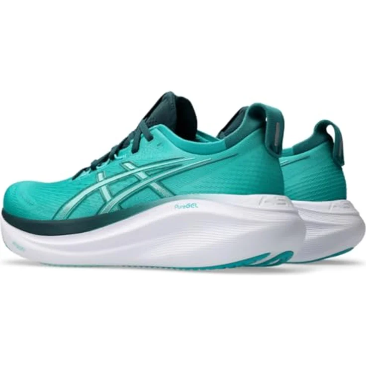 ASICS Performance Gel-Nimbus 27, Herren Laufschuhe mit FlyteFoam-Technologie und Gel-Dämpfung, Grün – Bild 3