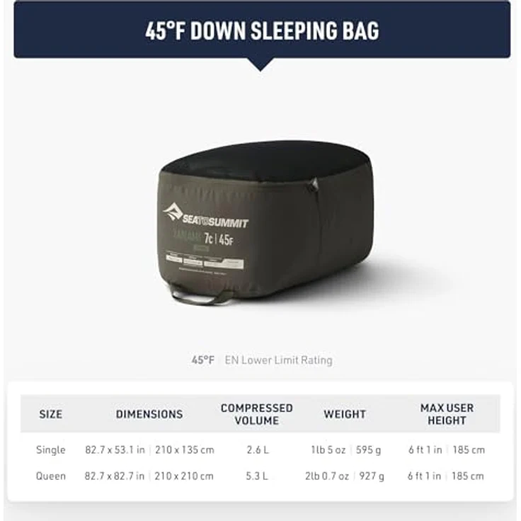 Sea To Summit Tanami 7°C, Daunenschlafsack für 1-2 Personen, wasserabweisend, koppelbar, 927 g – Bild 6