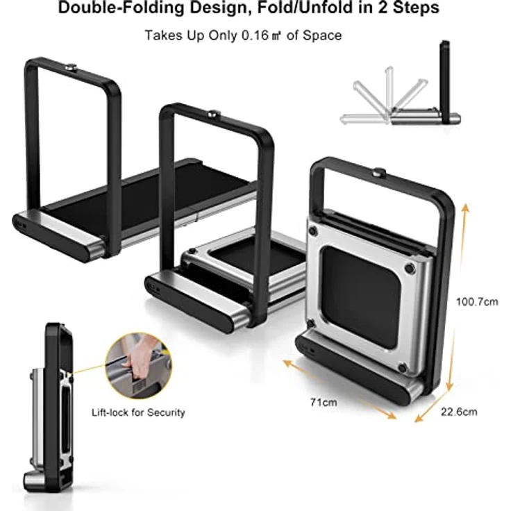 WalkingPad X21 Laufband für Zuhause, Doppelt Klappbar, 1-12 km/h Walking Pad mit APP & HD Display, Keine Montage Erforderlich – Bild 2