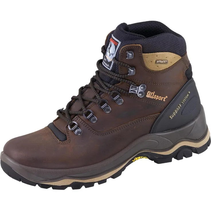 GRISPORT Schnürsstiefel d.braun GRITEX Gr. 43, robust mit griffiger Vibram®-Sohle und wasserabweisendem Innenfutter