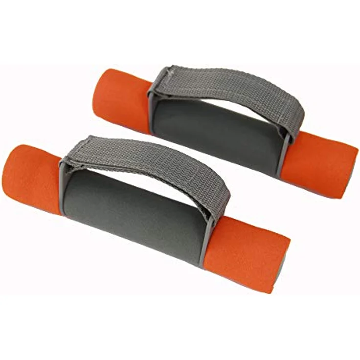 VLFit Langlebig weich Hantel Set mit verstellbaren Griffen - Verschiedene Gewicht Ausführungen (Set mit 2/ Ein Paar) (ORANGE & GRAU - 2 x 1 kg) – Bild 2
