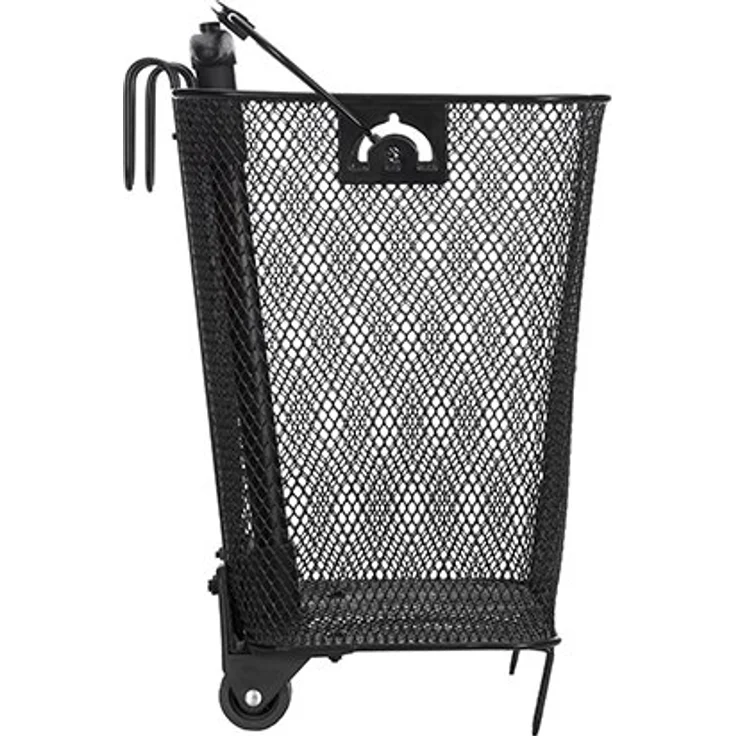 Prophete Fahrradkorb mit Rollen und ausfahrbarem Griff für Gepäckträgermontage, schwarz – Bild 4