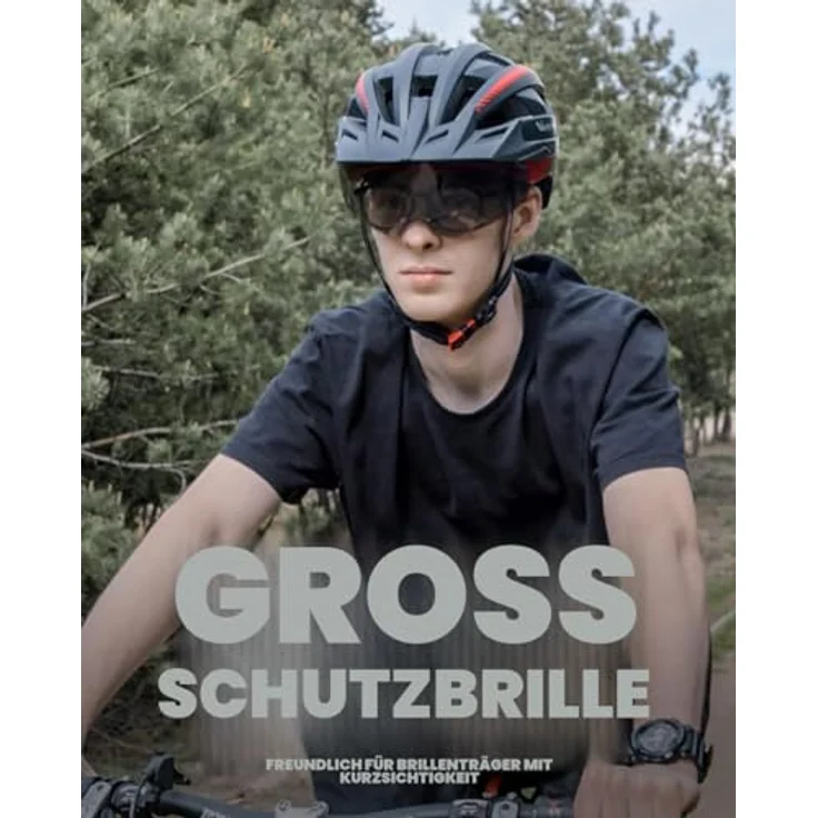 Victgoal VICTGOAL Fahrradhelm mit Visier, USB Rücklicht, abnehmbarer Magnetbrille, M-L-XL Grössenoptionen – Bild 5