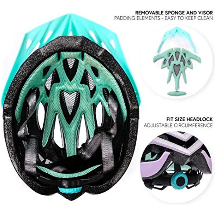 meteor® Marven Fahrradhelm für Herren, Damen und Kinder, inkl. LUFTDURCHLASS-System und FLIEGENNETZ, individuell anpassbar mit hygienischem Innenleben, ideal für MTB, Downhill, Inlineskaten und Scooterfahren – Bild 3