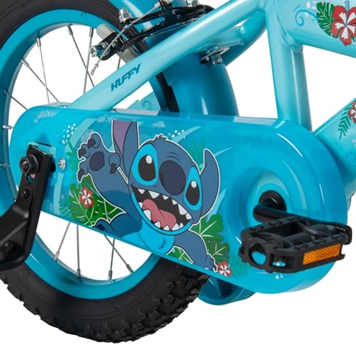 Huffy Disney Stitch Kinderfahrrad 14 Zoll, mit Stützrädern, Stahlrahmen, Rücktrittbremse, bunte Grafiken – Bild 4