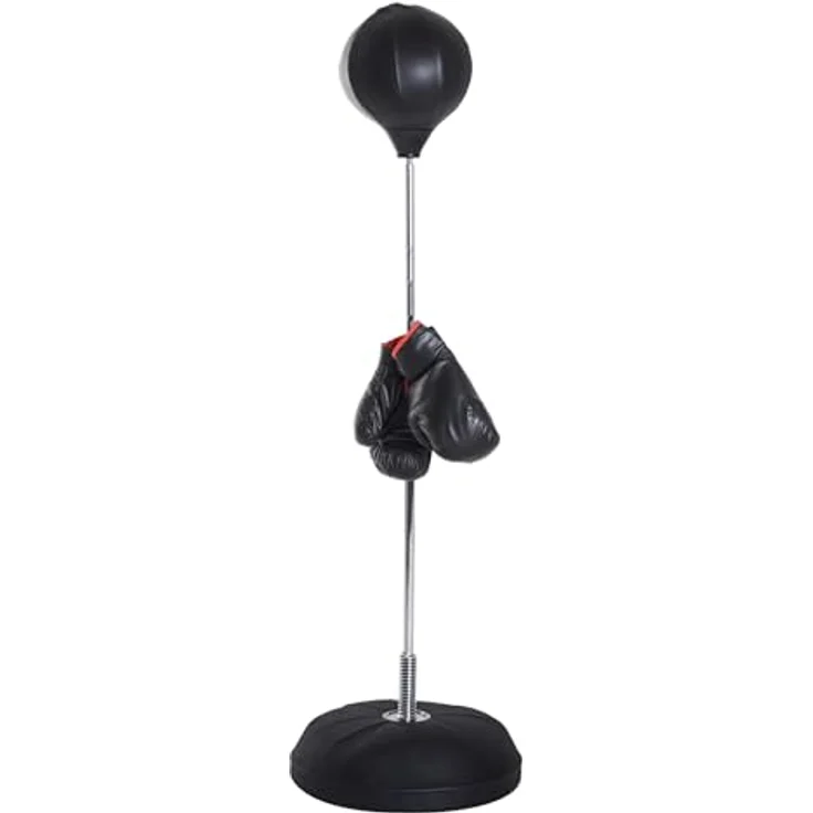 HOMCOM Punchingball Set, Höhenverstellbar 126-144cm, freistehender Boxsack mit Ständer, Boxhandschuhen und Pumpe, robustes Trainingsgerät für Boxen und Kampfsport – Bild 1