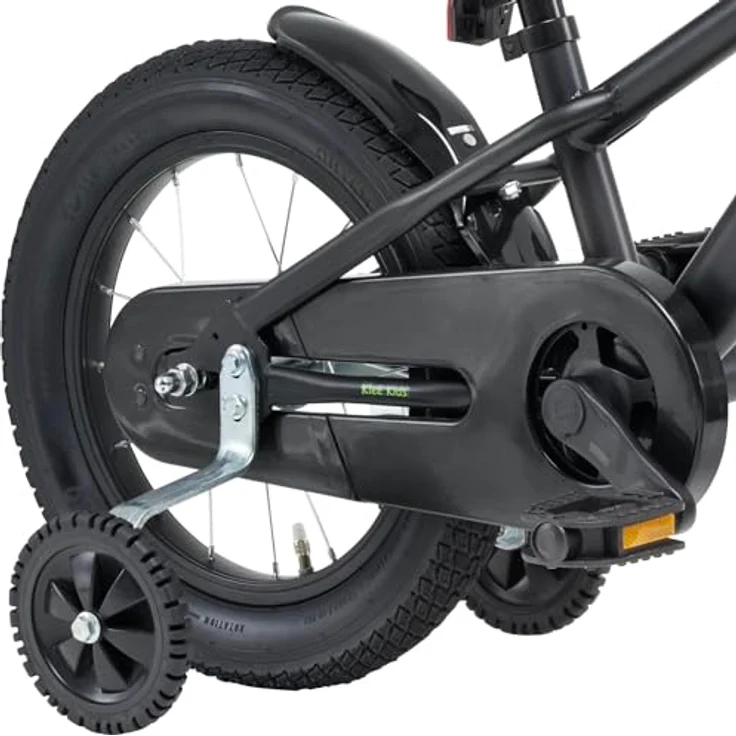 Bachtenkirch Qualitäts Kinderfahrrad 12 Zoll matt Schwarz Jungen Kinderrad Fahrrad ab 3 Jahre, mit Rücktrittbremse und V-Brake, inkl. Stützräder und Klingel – Bild 5