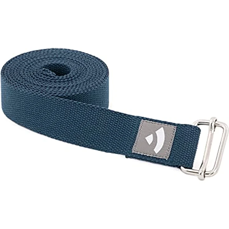 Bodhi Yogagurt | ASANA Belt aus 100% Baumwolle | Praktisches Yoga-Zubehör zur Dehnung | Yoga-Gurt mit Schiebeschnalle aus Metall | Anfänger & Fortgeschrittene | 250 x 3,8 cm (marineblau) - Preisvergleich – Bild 1