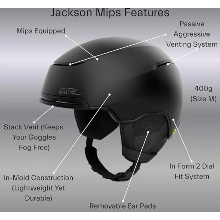Giro Jackson MIPS, Skihelm mit Passive Aggressive Venting-System, 55 - 59 cm, M – Bild 3