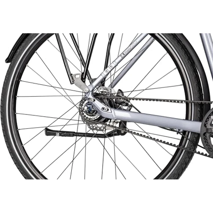2R Manufaktur TRX TWO Wave, Damen-Citybike mit Tiefeinstieg, 28 Zoll, Silber, 51 cm, hydraulische Scheibenbremsen, Federgabel, wartungsarmer Riemenantrieb – Bild 6