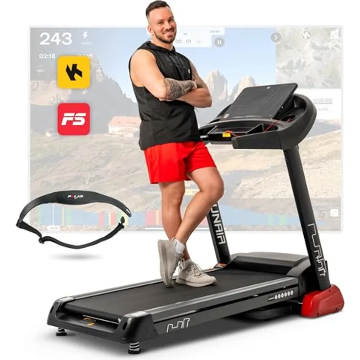 HS HOP-SPORT elektrisches Laufband HS-3500LB, 3,5 PS Motor, Auto Incline, gelenkschonende Dämpfung - schwarz