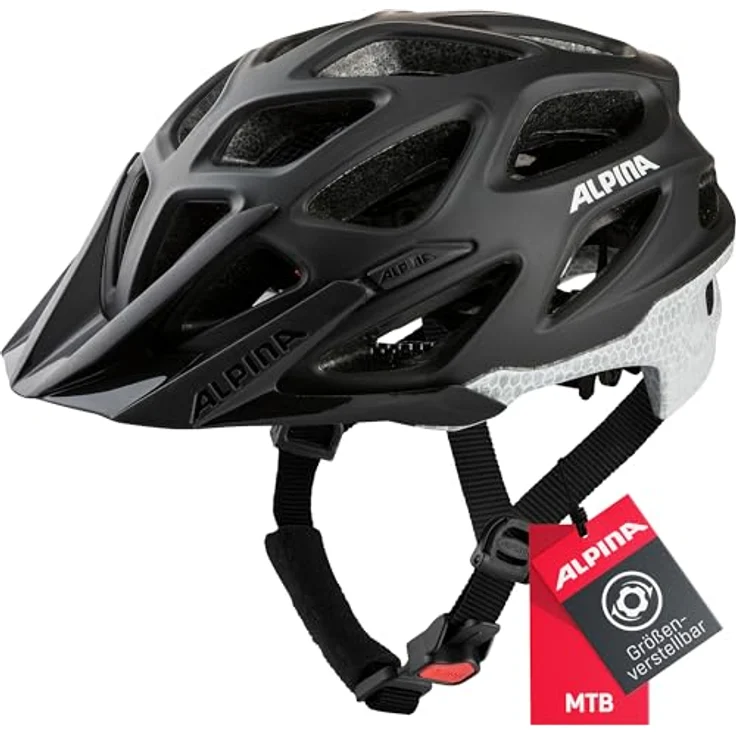 ALPINA MYTHOS REFLECTIVE 39, MTB-Helm in Schwarz mit reflektierender Folie für erhöhte Sichtbarkeit, leicht und gut belüftet – Bild 1