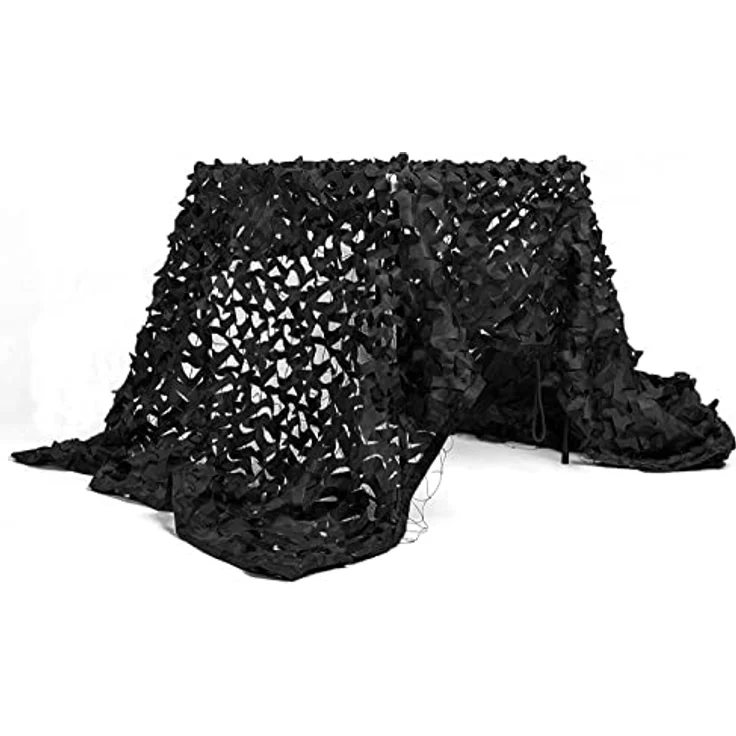 NINAT Tarnnetz Camouflage Netz Schwarz 2M x 3M, 3D-Laubdesign für Jagd und Outdoor, leicht und tragbar – Bild 2