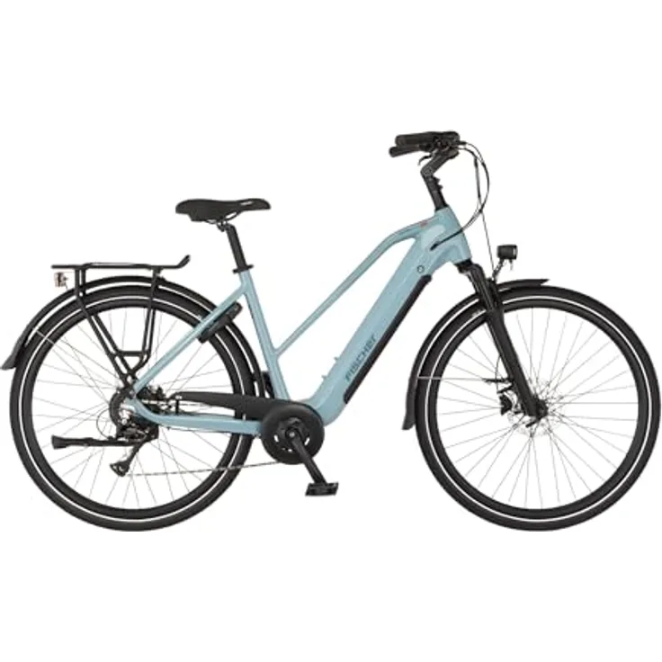 FISCHER E-Bike Trekking MOVE 01 T, Trapezrahmen 50 cm, 474 Wh Akku, Heckmotor, 8-Gang Kettenschaltung, blau glänzend