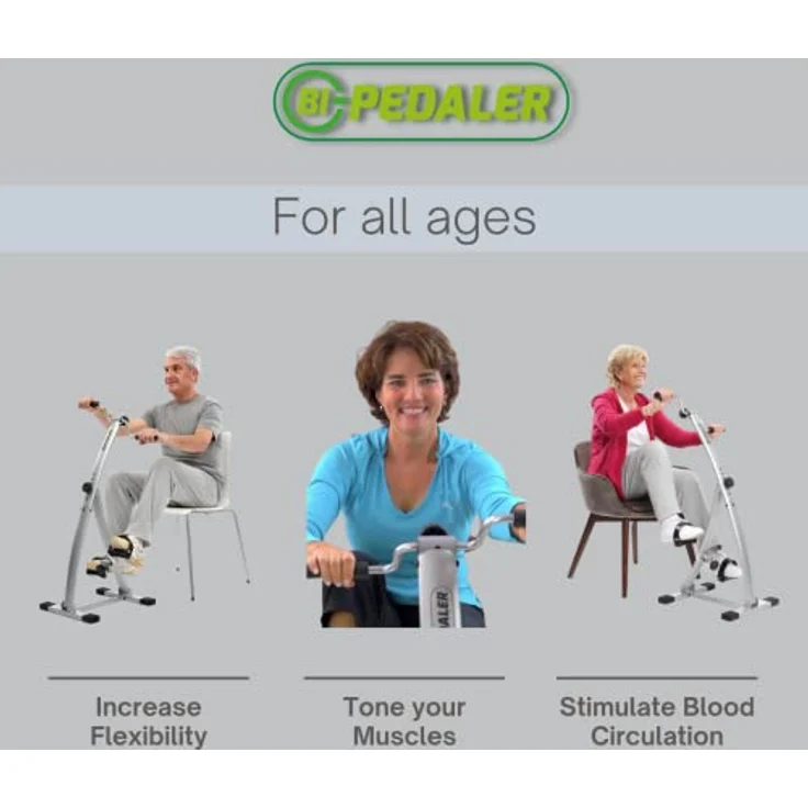 Bewegungstrainer klappbar Gymform Bi-Pedaler, inkl. Bildschirm, Fitnesstrainer,Fitnessgerät, platzsparend zusammenklappbar, 6 Tretwiderstände Sport im sitzen (BI-PEDALER + KALORIENZÄHLER) – Bild 3