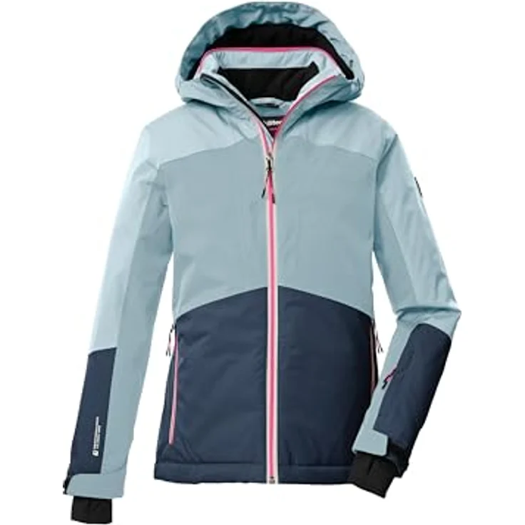Killtec Ksw 196 Grls Ski Jacke, wasser- und winddicht mit 10.000 mm Wassersäule, hell rauchblau/nachtblau, Größe 176 – Bild 1