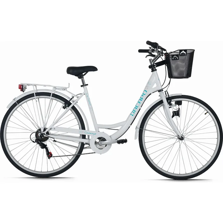 DaCapo Cantaloupe 28'' Citybike, Damenrad mit Korb und 6-Gang-Schaltung, rosa