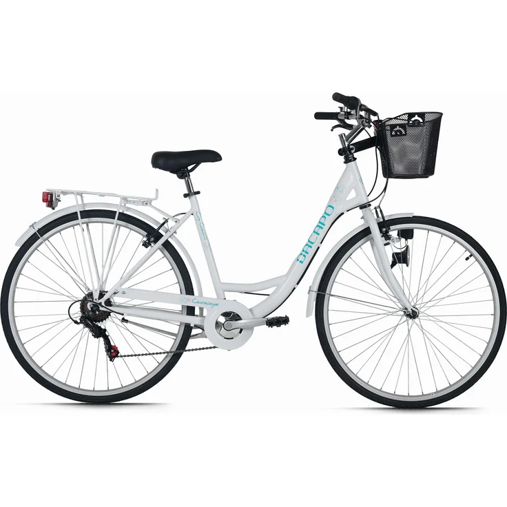 DaCapo Cantaloupe 28'' Citybike, Damenrad mit Korb und 6-Gang-Schaltung, rosa