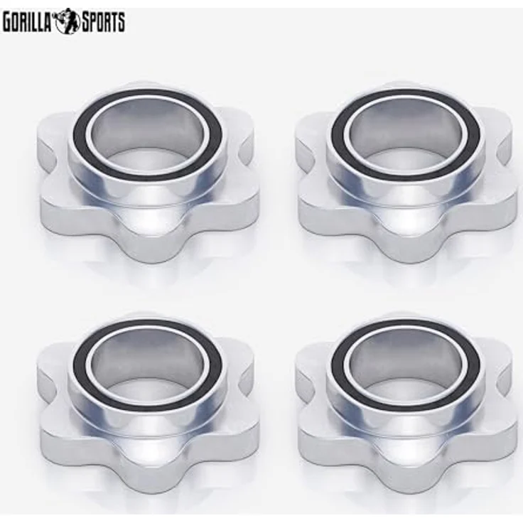GORILLA SPORTS® Kurzhantelstange - Einzeln oder 2er Set, 30mm Durchmesser, 42cm lang, bis 100kg Belastbar, mit Sternverschlüssen, Rutschfest, Gerändelt, aus Chrom - Hantelstangen Kurz – Bild 5
