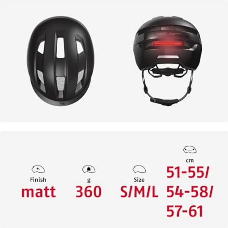 ABUS PURL-Y ACE Fahrradhelm mit LED-Licht, NTA-Schutzhelm für E-Bike und S-Pedelec, Schwarz, Größe S – Bild 5
