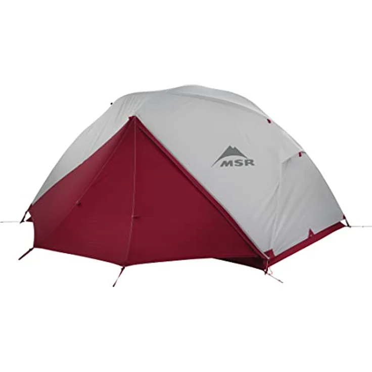 MSR Elixir Person Lightweight Backpacking Tent Rucksackzelt, Grau/Rot, Für 2, mit einzigartiger Stangengeometrie und integrierten Ausrüstungs-Lofts – Bild 3