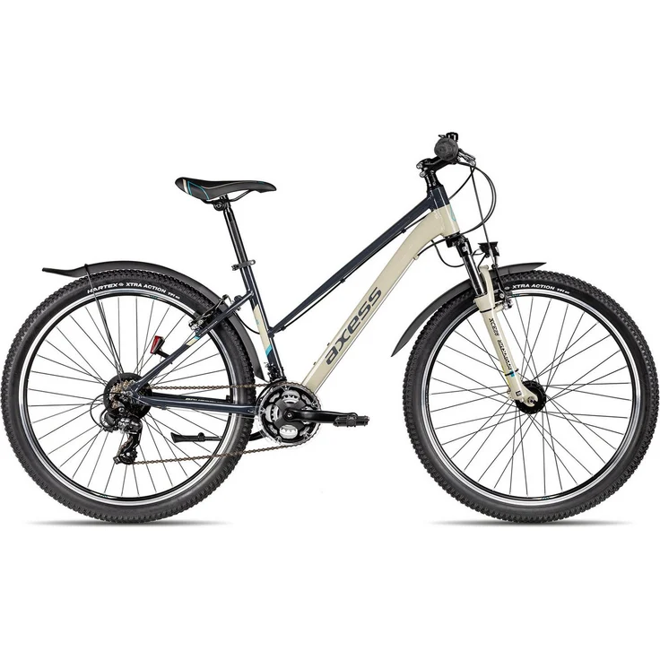 Axess Kinderfahrrad Axess Adventure 27.5 Trapez, 21 Gang Shimano Tourney Kettenschaltung, schwarz/grau