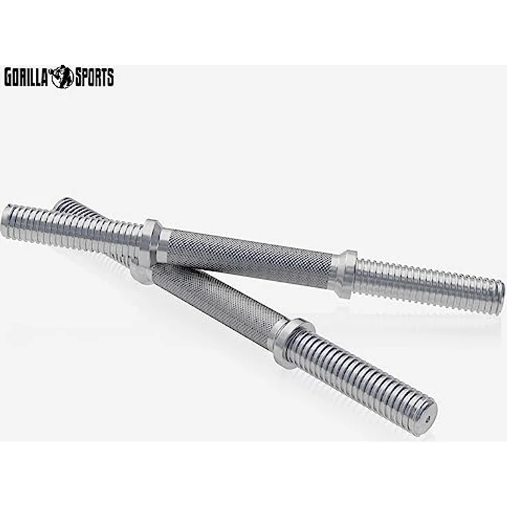 GORILLA SPORTS® Kurzhantelset 20kg/30kg - 2er Set, Ø 30mm, 2x Kurzhantelstangen, mit 4 Sternverschlüsse, Griff gerändelt, aus Kunststoff - Hantelset, Kurzhanteln, Hanteln, Kurzhantel Set – Bild 4
