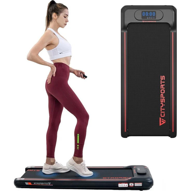 CITYSPORTS Laufband WP8 440W motor, Laufbander für Zuhause 1-6km/h mit APP, tragbar und leise, schwarz - Preisvergleich