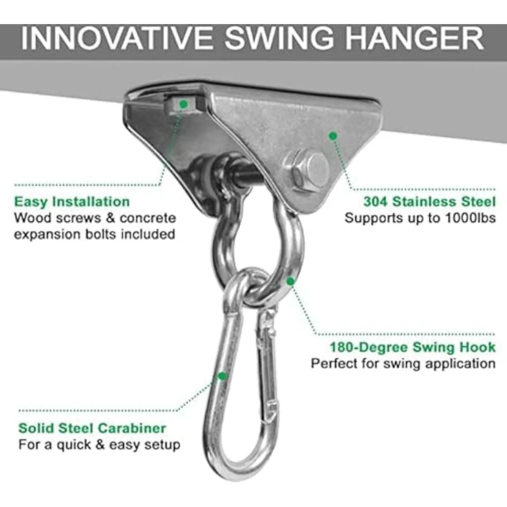 Yes4All Heavy Duty Hangers Boxsackaufhänger aus Holz, robust, 180 Grad drehbar, Ringaufhängung, B. 180-Grad-Drehung – Bild 3