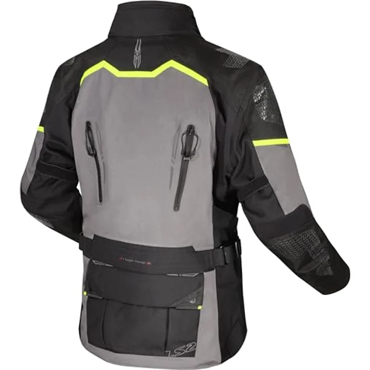 LS2 Apollo wasserdichte Motorrad Textiljacke, 3-lagiges CORDURA®-Gewebe, dunkelgrau/schwarz/neon-gelb, 2XL – Bild 4