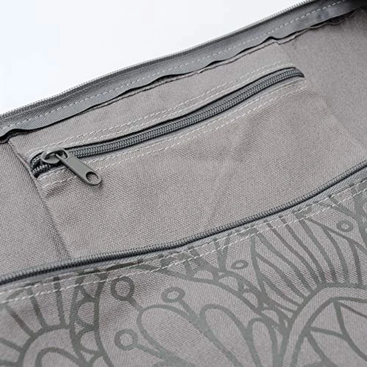 Yogistar Yogatasche Basic Art Lotus Mandala, langlebige Yoga Tasche aus Baumwolle, grau – Bild 3