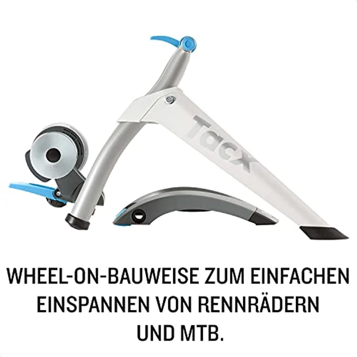 TACX FLOW Smart – interaktiver Wheel On Rollentrainer mit Kompatibilität zur TACX App, Zwift etc. Bis zu 800 Watt Widerstand und bis zu 6% Steigung. Zusammenklappbar und fast geräuschloses Schwungrad – Bild 2