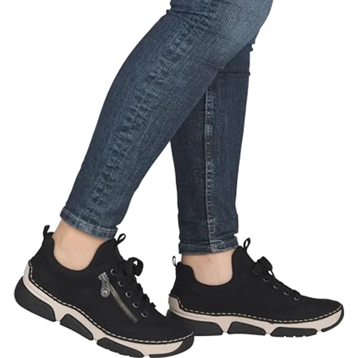 Rieker Damen Halbschuh Slipper 45973-00, Komfortabel und schockabsorbierend, schwarz – Bild 2