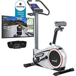 Skandika Ergometer Morpheus mit Kinomap Lifetime-Abo| Heimtrainer für Zuhause, 12 kg Schwungmassensystem, 32 Levels, 24 Programme, Pulsgurt, Tablethalterung | Indoor Fahrrad bis 150 kg