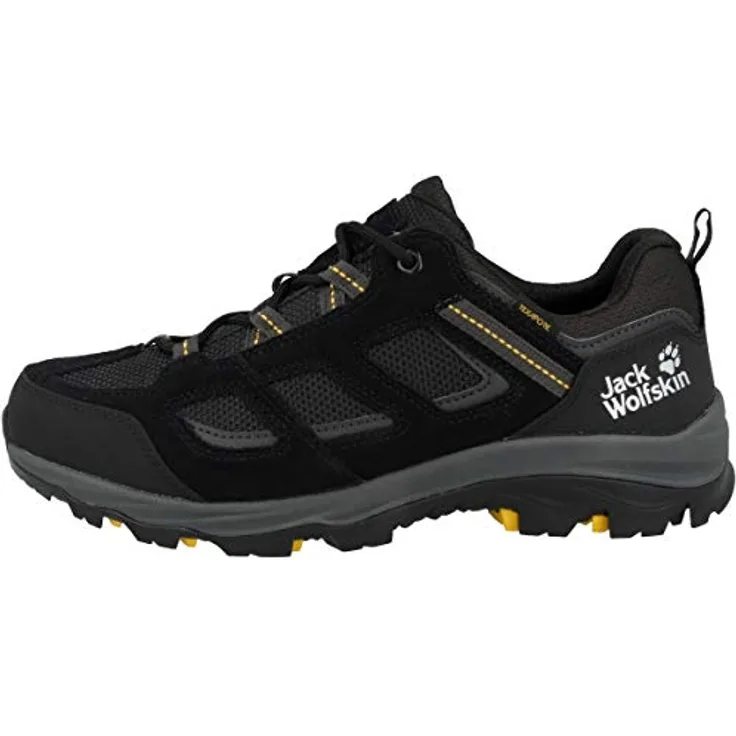 Jack Wolfskin Vojo 3 Texapore Low M, Herren Wanderschuh aus Veloursleder und Textil, wasserdicht, schwarz