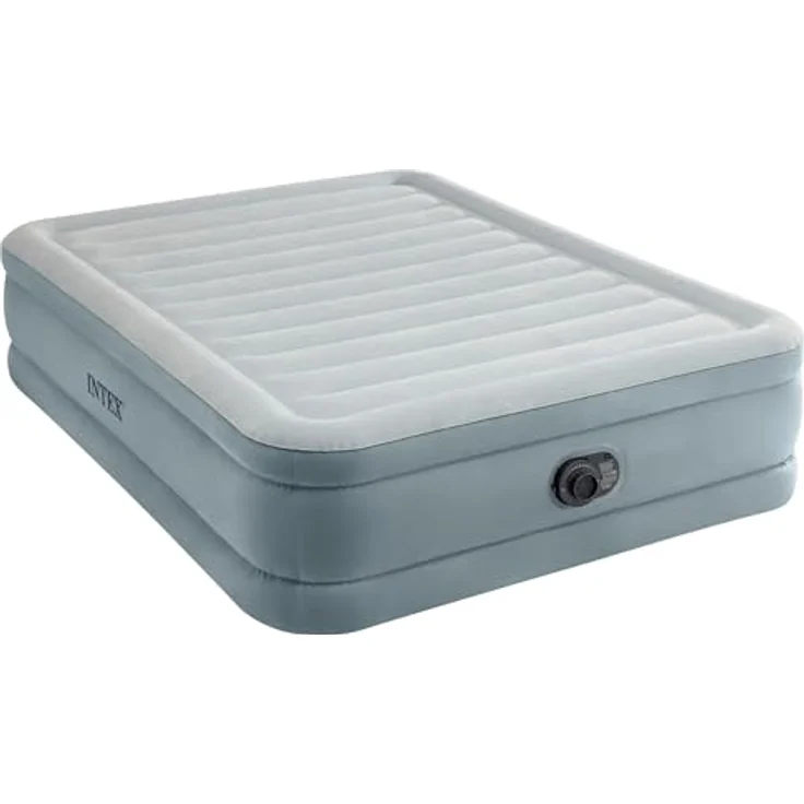 Intex Premium Comfort Airbed 64824ND Luftmatratze mit Elektropumpe, 203 x 152 x 46 cm, grau, belastbar bis 272 kg – Bild 1