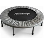 Relaxdays Indoor Trampolin, Ø 95 cm, faltbares Minitrampolin bis 100 kg für Fitness & Gymnastik, grau