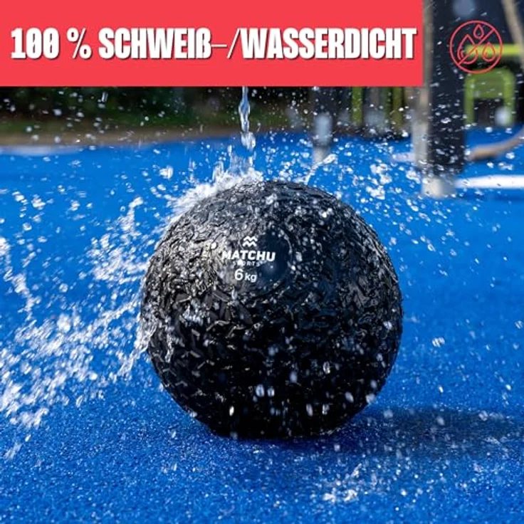 Matchu Slam Ball, 6 KG, extra grip, wasserdicht, robustes Design, schwarz – Bild 3