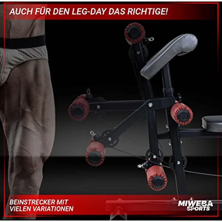 Miweba Sports 50in1 Kraftstation MK500 Pro - 60 kg Seilzug - Fitnessstation - Butterfly - Zugturm - Multifunktions-Hometrainer (MK500 Kraftstation) – Bild 4