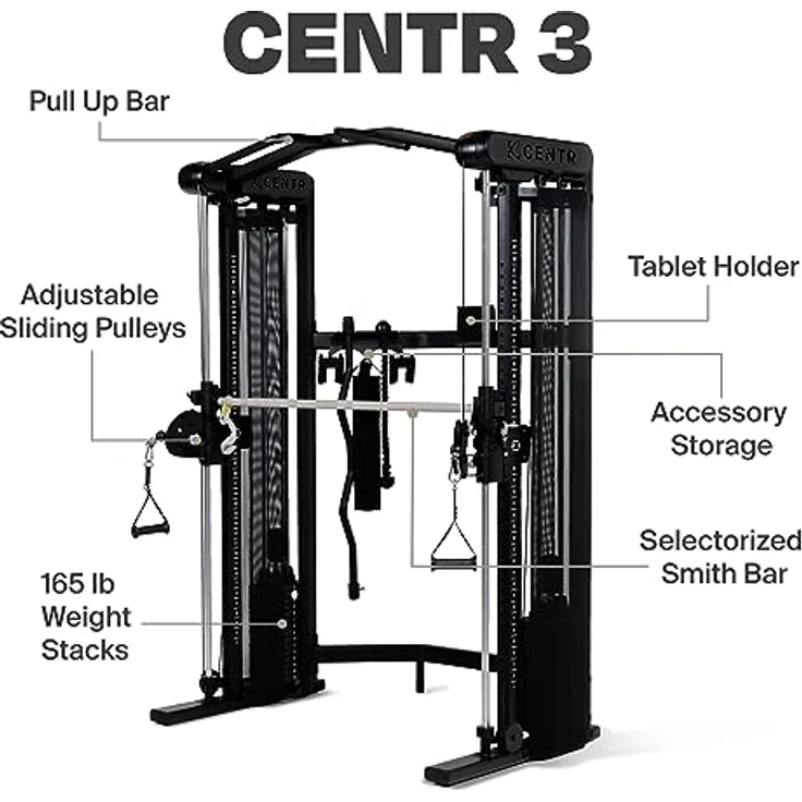 Inspire SF3 Functional Trainer Smith Machine, vielseitige Kraftstation mit geführtem und freiem Training, schwarz – Bild 2