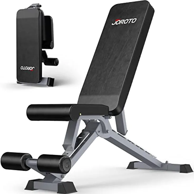 JOROTO MD60 Verstellbare Hantelbank Klappbare Trainingsbank Schrägbank mit 1,5 mm verdickter Stahl für Zuhause