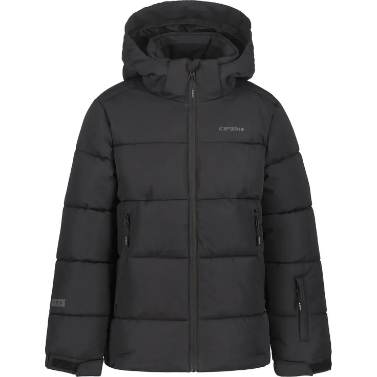 Icepeak Louin Winterjacke für Kinder, Schwarz, mit abnehmbarer Kapuze, Schneefang und wasserdichter Membran, Größe 140 – Bild 1