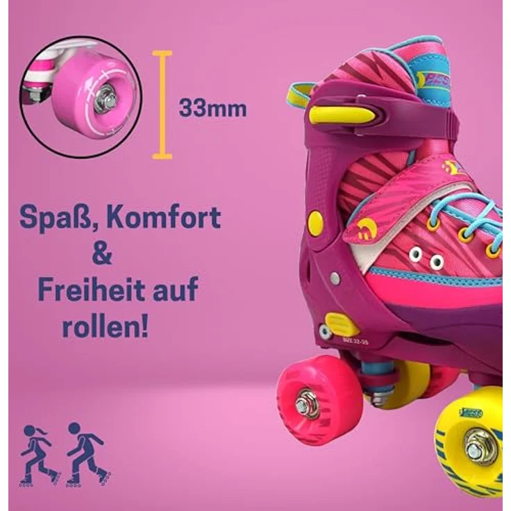 Best Sporting Rollschuhe für Kinder und Jugendliche, Größe verstellbar, ABEC 7 Carbon, pink pink, 28 - 31 – Bild 6