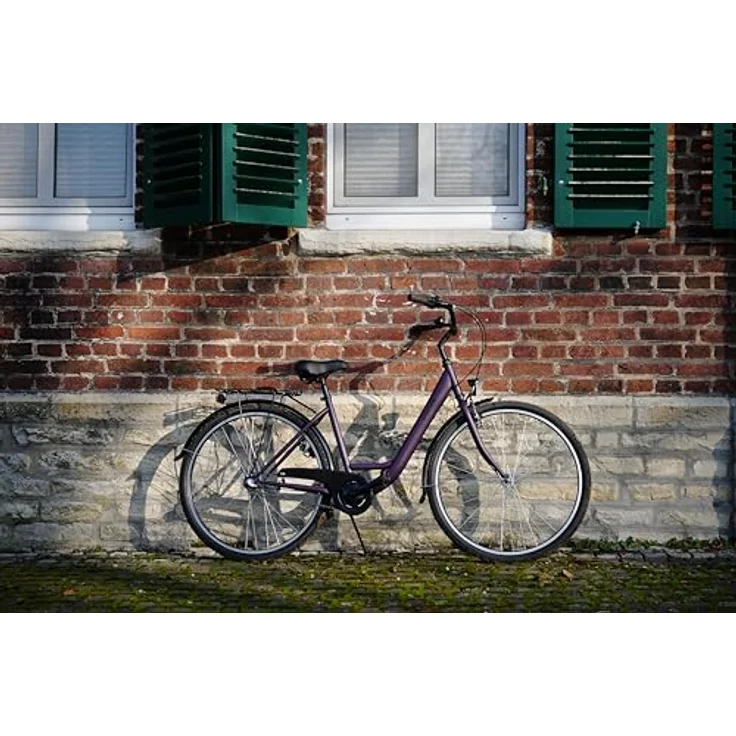 PROPHETE Geniesser 100 Cityrad 28" Dark Purple Matt – Shimano 3-Gang Nabenschaltung, LED-Beleuchtung, Rücktrittbremse, Wave Stahlrahmen 46 cm – Bild 7