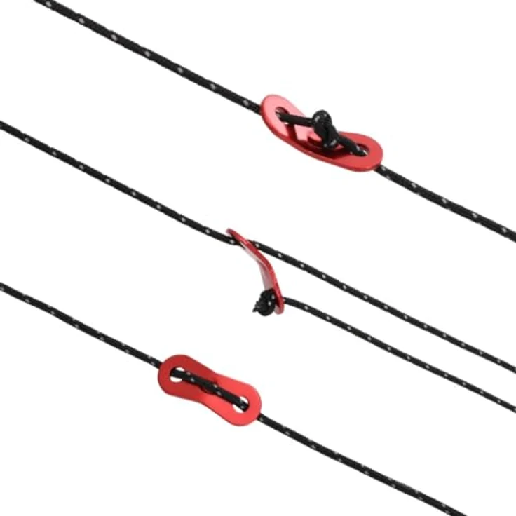 vidaXL Zeltleine, Zeltschnur mit Seilspannern, reflektierend, 50m, Polypropylen, 4mm, ideal für Camping – Bild 3