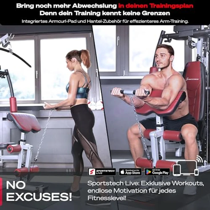 Sportstech Multifunktions-Homegym HGX100/HGX200/HGX300, Deutsche Qualitätsmarke, Fitnessstation für Zuhause – Bild 2