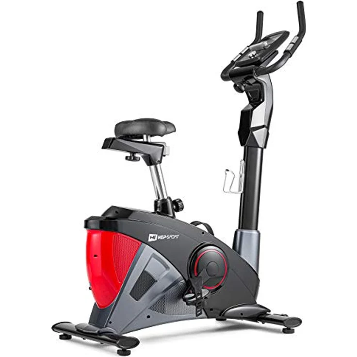 Hop-Sport Heimtrainer Fahrrad HS-090H inkl. Unterlegmatte - Ergometer mit App-Steuerung, 12 Trainingsprogrammen, 32 computergesteuerten Widerstandsstufen - Fitnessbike max. Nutzergewicht 150 kg – Bild 1
