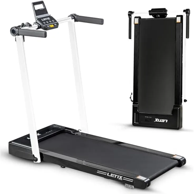 Letix Sports Elektrisches Laufband FoldPro 2in1 mit LCD-Display, Bluetooth & APP Funktion, motorisiertes Fitnessgerät, Heimtrainer (Weiß)