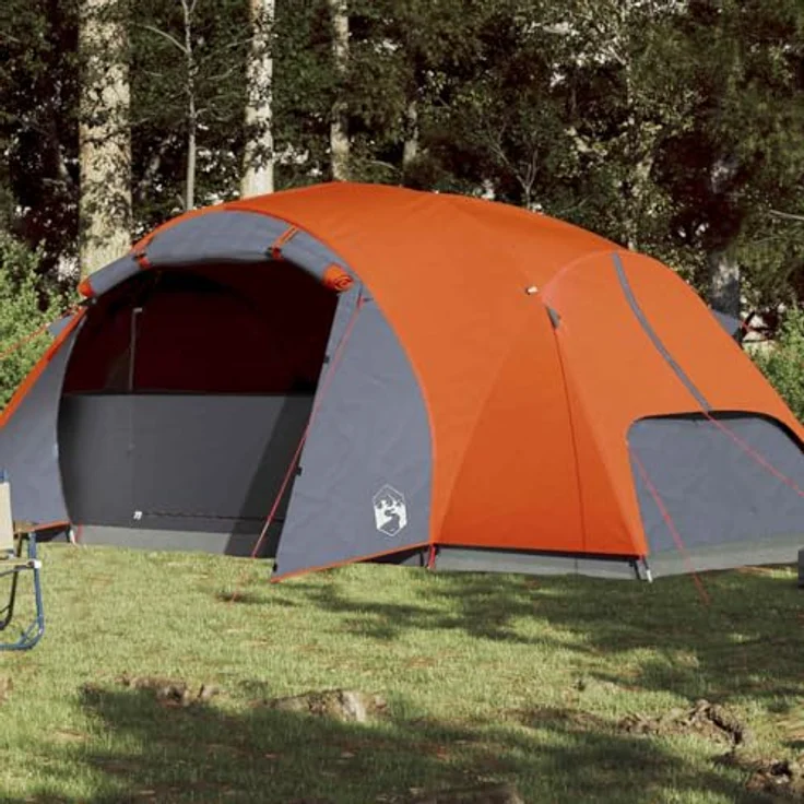 vidaXL Familienzelt, Campingzelt für 8 Personen mit wasserdichtem Design, Belüftung und Insektenschutz, Leicht und Tragbar, Orange – Bild 2